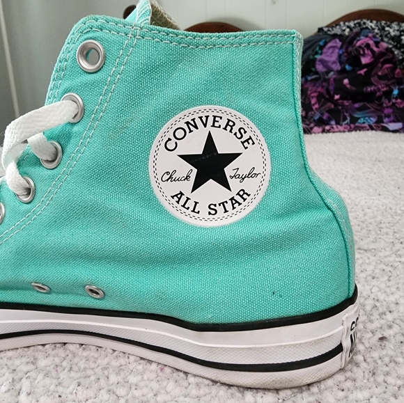 Converse Chuck Taylor's Teal Colored Shoes - Picture 5 of 15